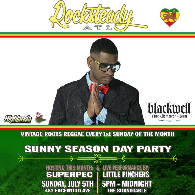 Reggae singer Little Pinchers to perform at the ROCKSTEADY ATL First Sunday Day Party in July coming off of his appearance in Jamaica with Sizzla.